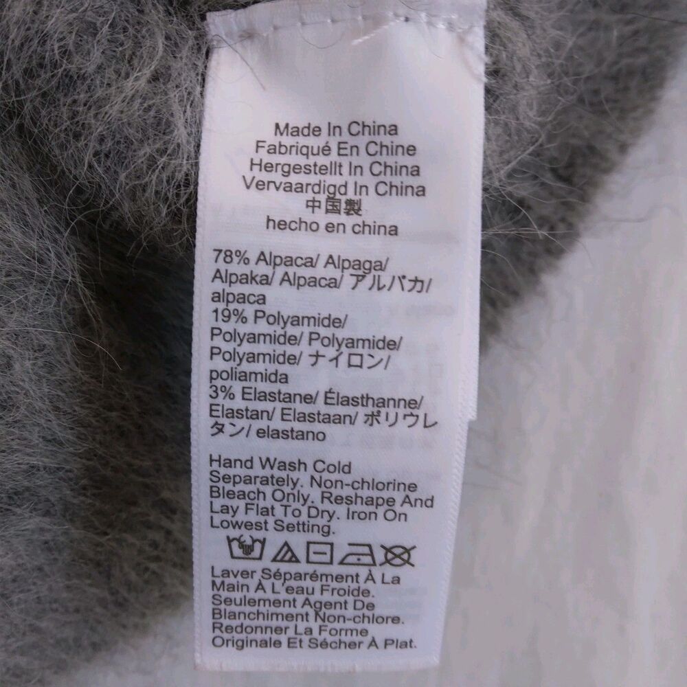 J. Crew Alpaca Blend Cardigan Gray Oversized Preppy Cabincore Women's Size L - Picture 10 of 16